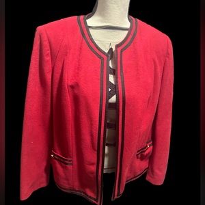 Diana Robert’s vintage red blazer w black details